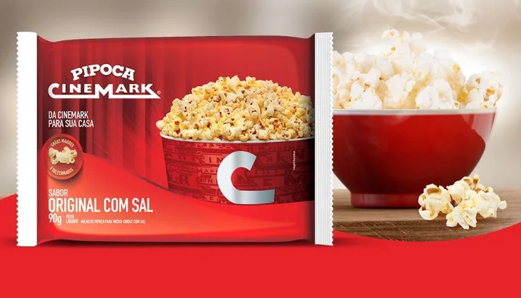 Cinemark: embalagens foram adaptadas para a entrega (Cinemark/Facebook/Reprodução)