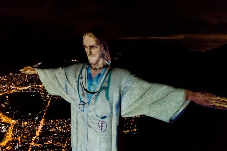 Cristo redentor, Rio de janeiro, 12 de abril de 2020 (Buda Mendes/Getty Images)