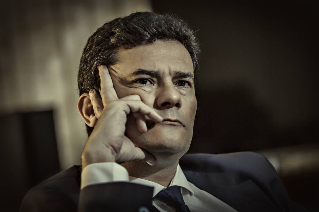 Sergio Moro: Em seu depoimento à Polícia Federal, o ex-ministro da Justiça reforçou o que havia dito no dia de sua demissão (Andre Coelho/Getty Images)