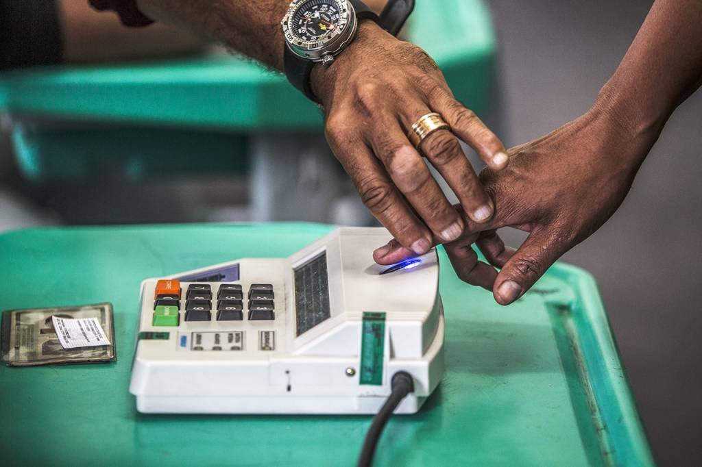 Biometria na urna eletrônica: primeiro turno é no dia 2 de outubro. (Dado Galdieri/Bloomberg)
