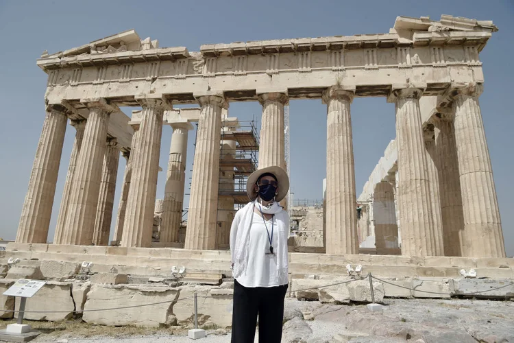 Acrópole: ponto turístico ficou fechado por dois meses (Milos Bicanski / Colaborador/Getty Images)