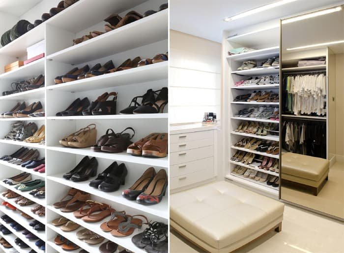 Mantenha todos os sapatos bem organizados no “cantinho da sapateira”