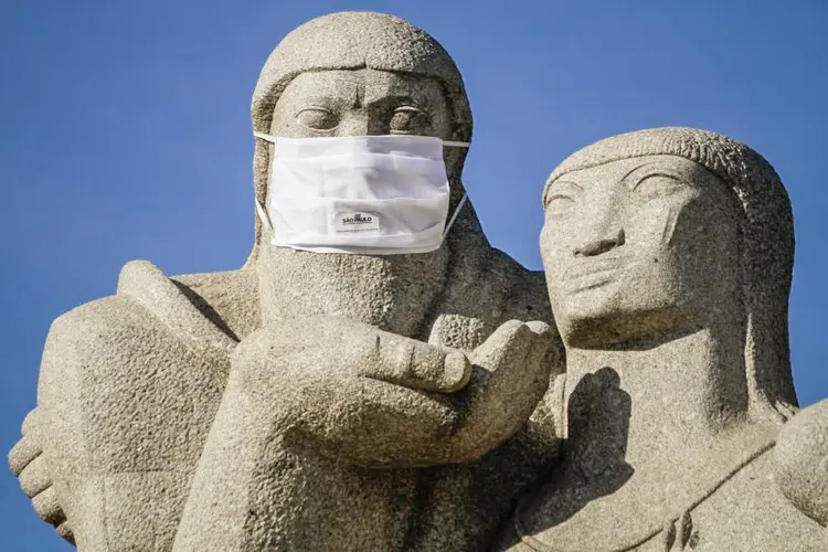 Monumento à bandeira, Parque do Ibirapuera, São Paulo. 12 de maio de 2020.  (Fabio Vieira/FotoRua/NurPhoto/Getty Images)