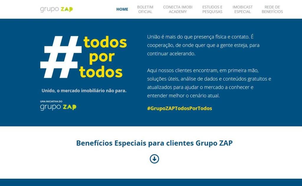 Grupo Zap cria plataforma de benefícios para apoiar mercado imobiliário