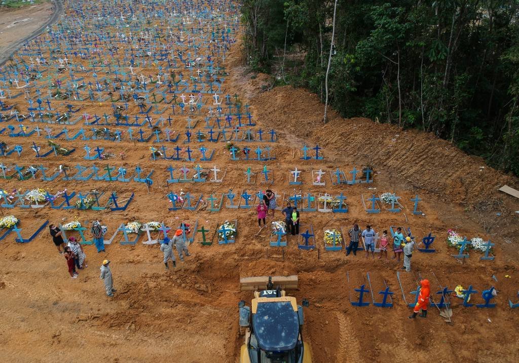 Brasil lidera registro diário de mortes por coronavírus no mundo