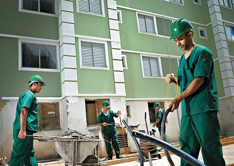 Canteiro de obras da MRV, empresa consta no Melhores do ESG, da EXAME (Germano Lüders/Exame)