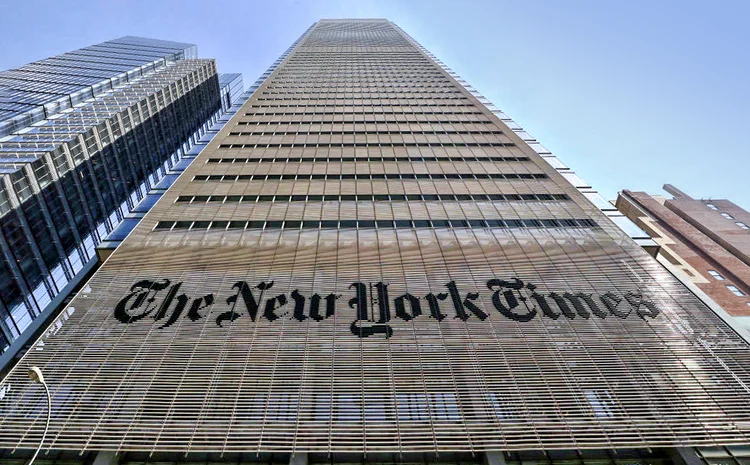 The New York Times: tradicional jornal americano foi um dos mais condecorados na segunda (Gary Hershorn/Getty Images)