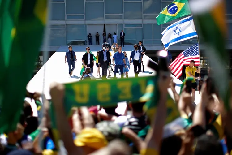 Atos antidemocráticos: manifestantes pediram o fechamento do Congresso e do STF em protesto (Ueslei Marcelino/Reuters)