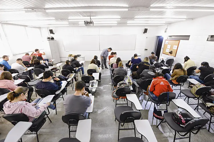 Sala de aula da Kroton, o braço de ensino superior da Cogna: resultado impactado pelo aumento das provisões (Germano Lüders/Exame)