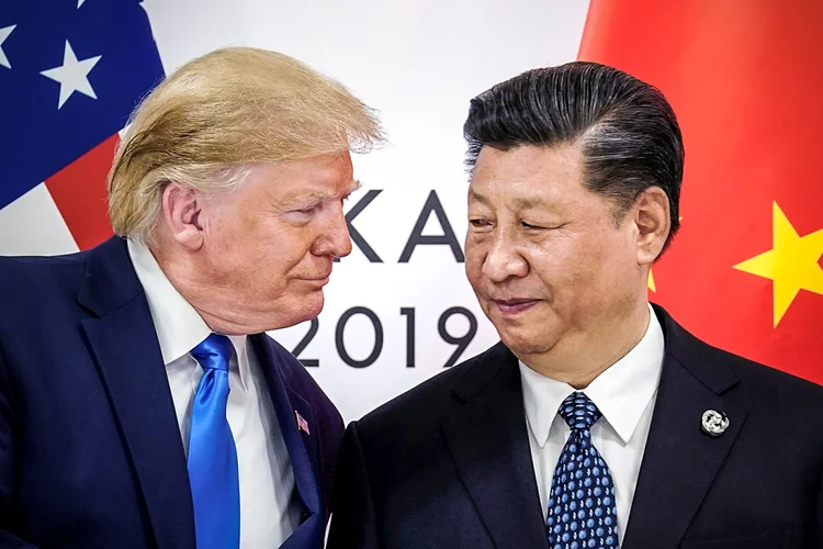 Trump e Xi Jinping: Estados Unidos e China travam guerra comercial que prejudica as duas economias (Kevin Lamarque/Reuters)