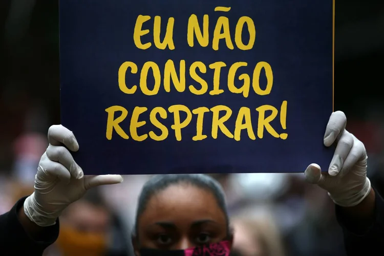 Protesto inspirado pelo movimento Vidas Negras Importam: morte de Geroge Floyd provovou onda de manifestações em todo mundo (Diego Vara/Reuters)