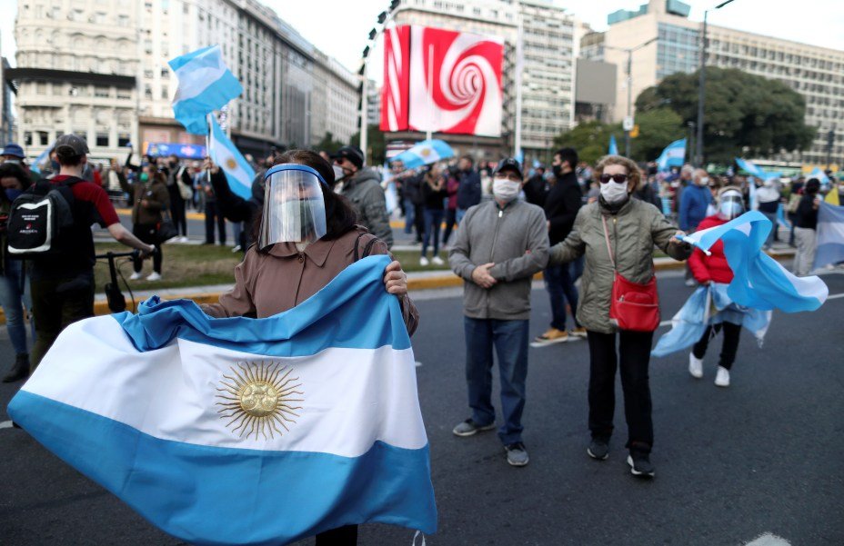 Protesto contra estatização da Vicentín em Buenos Aires, Argentina, em 20 de junho de 2020. REUTERS/Agustin Marcarian