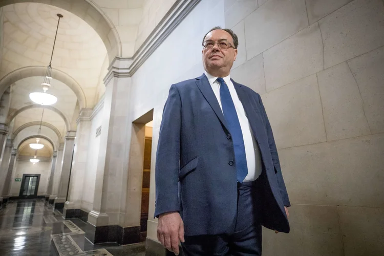 Andrew Bailey, governor of the Bank of England, poses for a photograph on his first day in the post at the central bank in the City of London, U.K., on Monday, March 16, 2020. Bailey knows a few things about crises, which should put him good stead on Monday when he takes the helm of the Bank of England as it tries to stave off recession triggered by the coronavirus pandemic. (getty images/Getty Images)