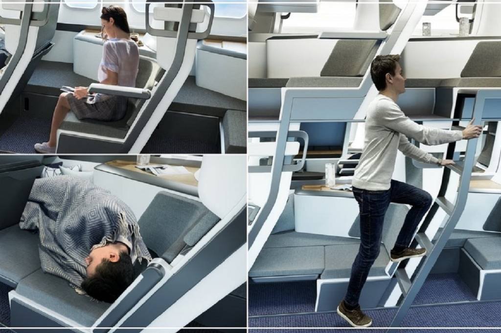 Beliche no avião: startup propõe mudar os assentos completamente