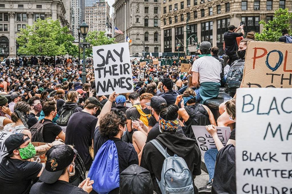 Protestos contra morte de George Floyd, em Nova York (Spencer Platt/Getty Images)