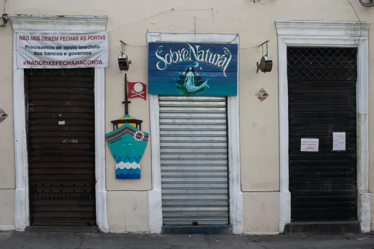 Restaurante tradicional do Rio de Janeiro fechado, em 9 de junho de 2020 (Bruna Prado/Getty Images)