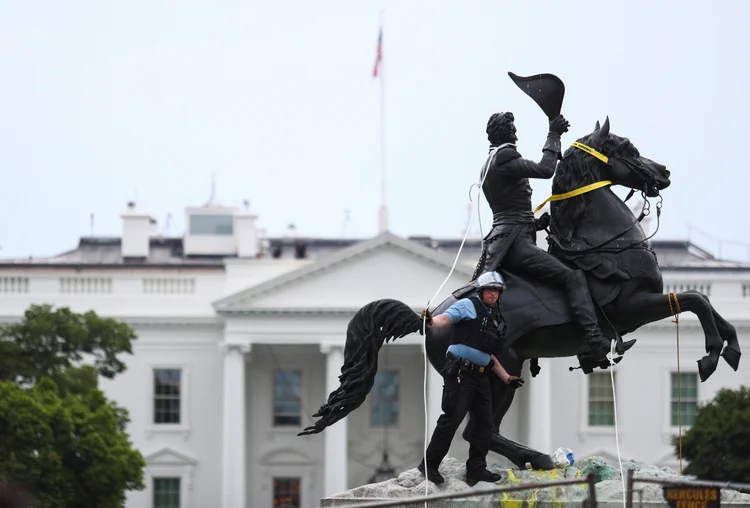 Protestos nos EUA: presidente Andrew Jackson foi o proprietário de mais de 500 escravos (Tom Brenner/Reuters)