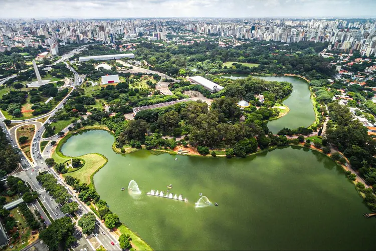 Vista aérea do Parque do Ibirapuera, em São Paulo (filipefrazao/Thinkstock)