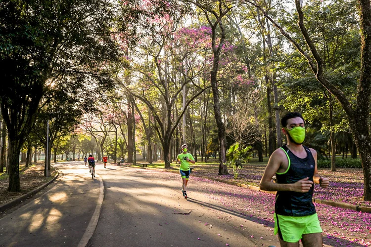 Ibirapuera: maior parque da capital paulista registrou a presença de aproximadamente 6,5 mil pessoas em um período de seis horas (Amanda Perobelli/Reuters)