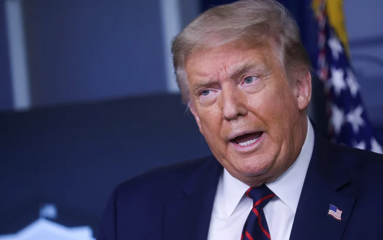 Donald Trump: se a Microsoft comprar o TikTok "uma parte substancial desse preço terá de vir para o Tesouro dos Estados Unidos", disse o presidente (Leah Millis/Reuters)