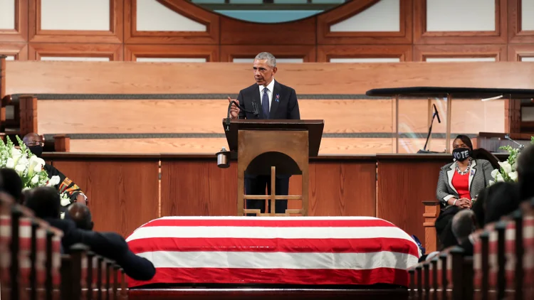 Obama: ex-presidente fez um chamado ao combate ao racismo em sua homenagem a John Lewis (Alyssa Pointer/Reuters)