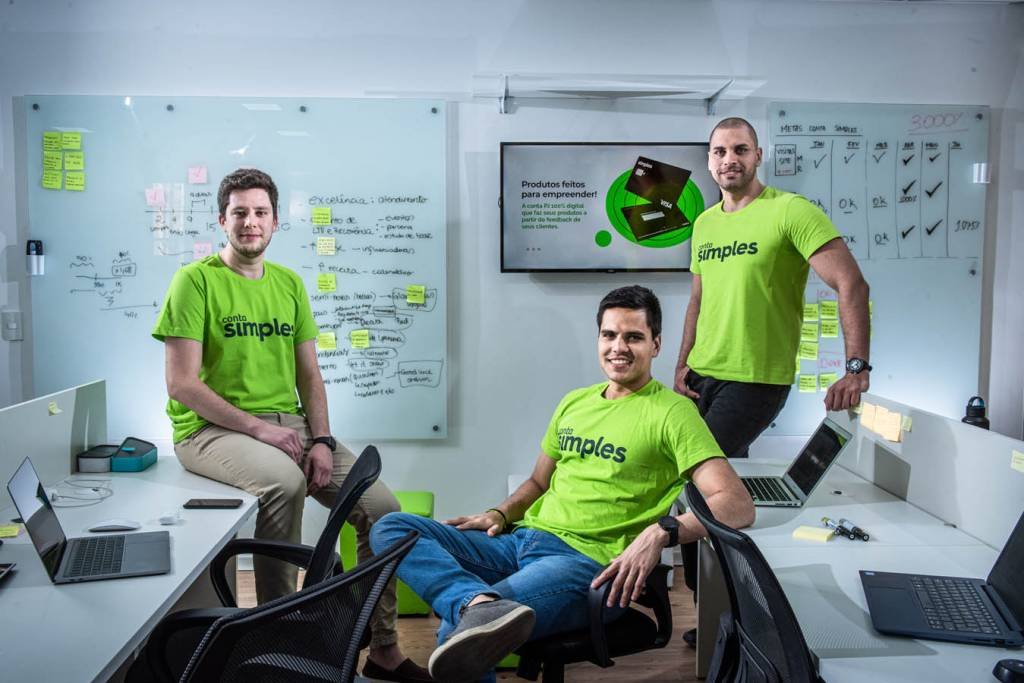 Ricardo Gottschalk, Rodrigo Tognini e Fernando Santos, fundadores da Conta Simples: uma solução digital para pequenas e médias empresas (Germano Lüders/Exame)