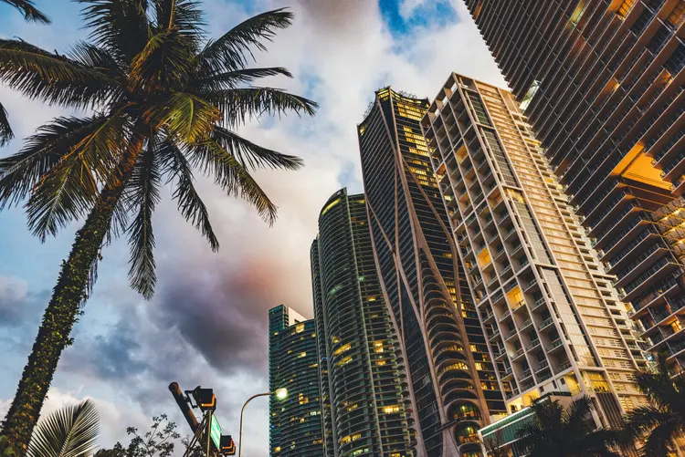 Miami: os mexicanos colocaram quase quatro vezes mais recursos em portfólios no exterior no ano passado do que em 2018 (Biscayne Boulevard/Getty Images)