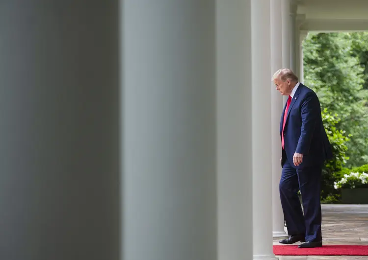 Trump: Estados Unidos se retiraram formalmente da OMS, afirmou nesta terça-feira, 7, uma autoridade do governo americano (Amanda Voisard for The Washington Post/Getty Images)