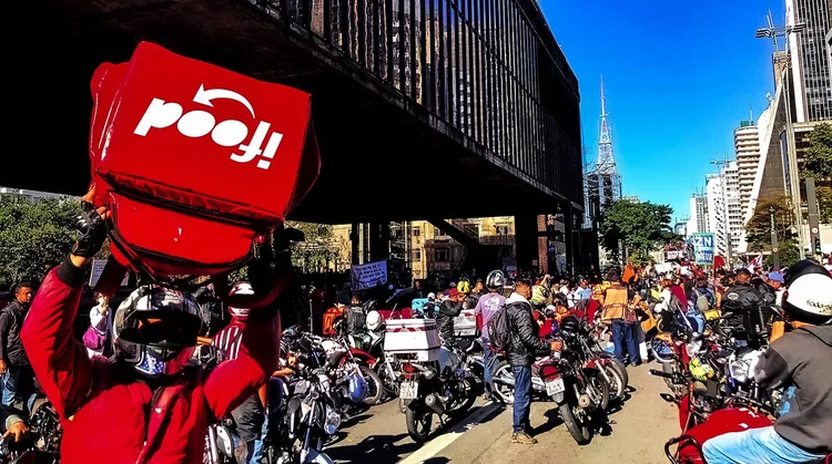 Greve dos entregadores em 1o de julho: nova paralisação ocorre hoje (Roberto Parizotti/Fotos Públicas)