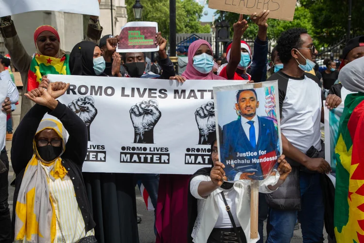 Protesto na Etiópia: Seis testemunhas descreveram uma situação em que jovens de origem oromo se chocaram com alguns dos outros grupos étnicos (Thabo Jaiyesimi/Getty Images)