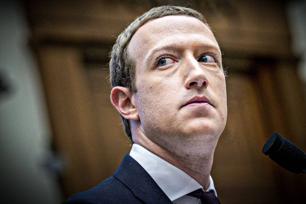 Mark Zuckerberg, do Facebook, em audiência no Congresso americano em 2019: líderes das empresas de tecnologia serão questionados durante a semana sobre práticas anticompetitivas (Andrew Harrer/Bloomberg)