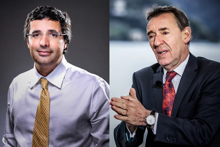 André Esteves e Jim O'Neill, ex-secretário do Tesouro do Reino Unido e criador do termo Brics (Montagem com fotos de Germano Lüders/Exame e Alessia Pierdomenico/Bloomberg/Getty Images)