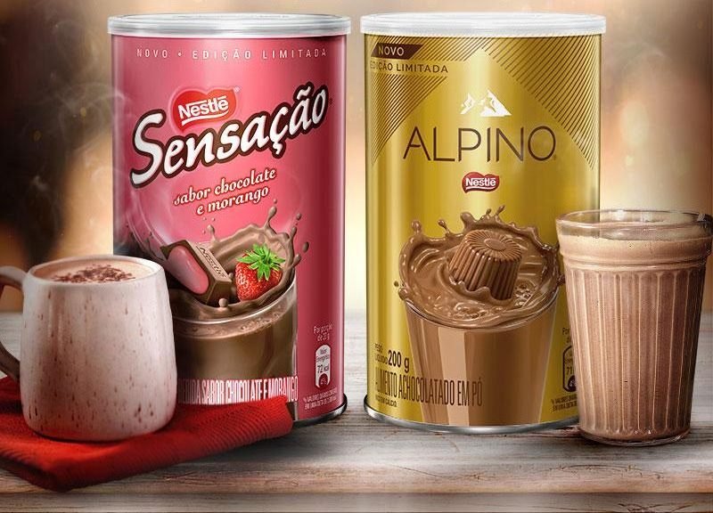 Depois do Galak, Nestlé lança chocolates Alpino e Sensação na versão em pó