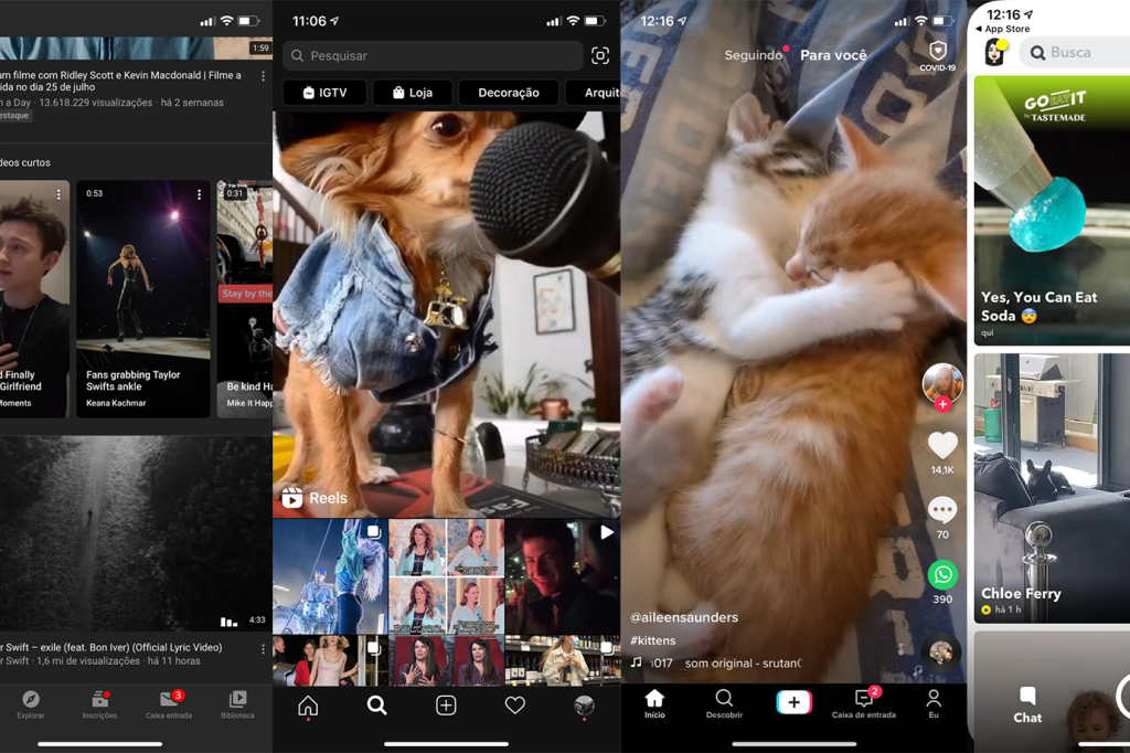 YouTube, Instagram e Snapchat tentam destronar TikTok em meio a proibições