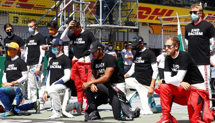 Fórmula 1: Lewis Hamilton liderou o protesto na abertura da temporada 2020 do esporte (Mark Thompson/Reuters)