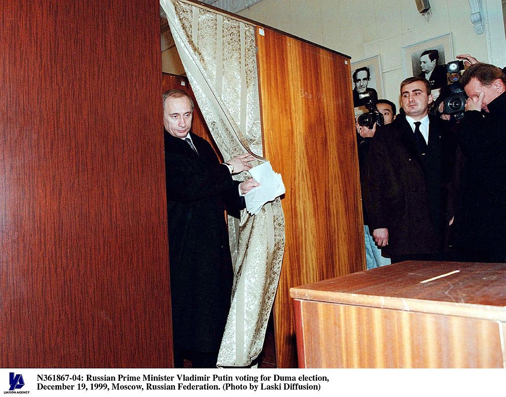 Russian Prime Minister Vladimir Putin Voting For Duma Election December 19 1999 Mosco