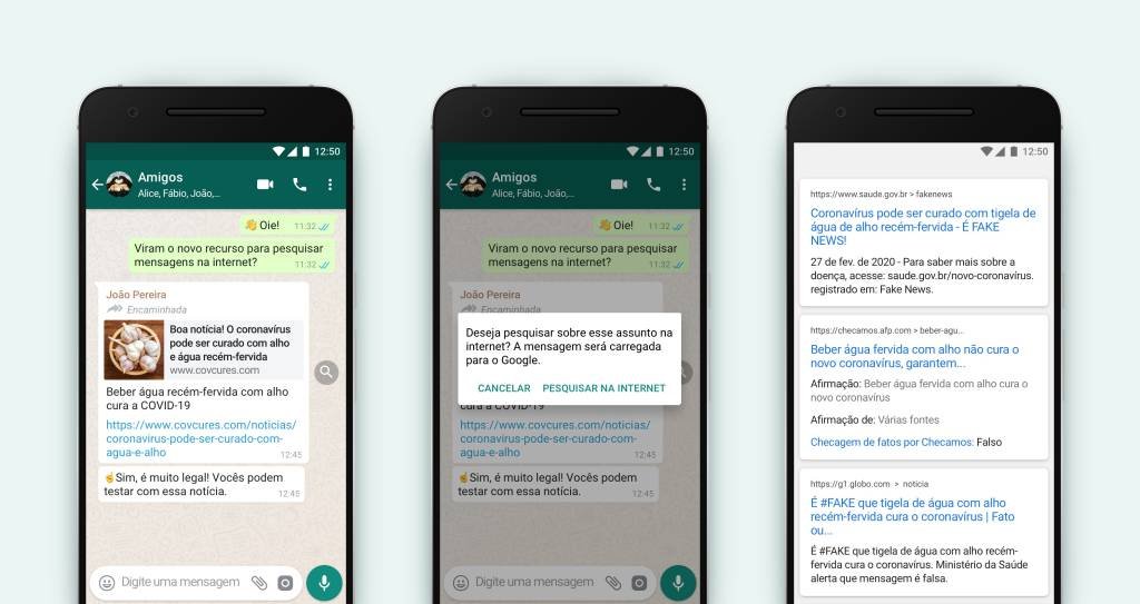 Contra desinformação, WhatsApp prepara integração com o Google
