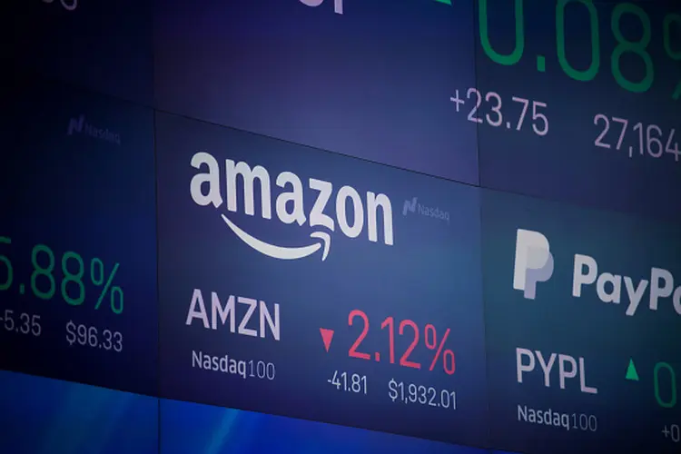 Mais negociada, BDR da Amazon movimenta, em média 3,771 milhões de reais por dia (Michael Nagle/Bloomberg via/Getty Images)