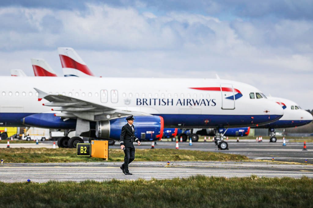 British Airways: companhia aérea passa por problemas sérios por conta da crise do novo coronavírus (Bloomberg/Getty Images)