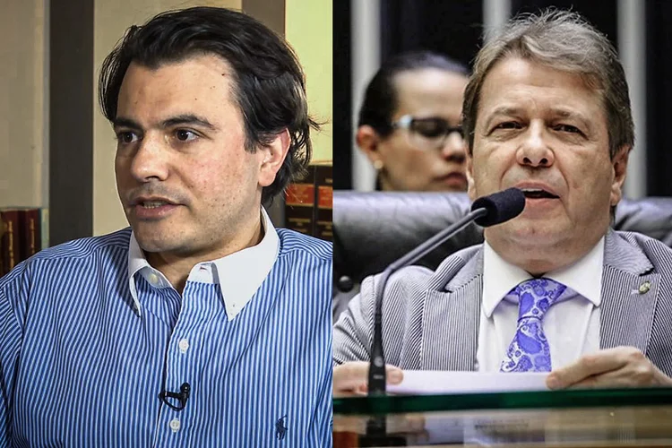 Otavio Fakhoury e Bibo Nunes: ambos foram processador por promover ataques que associaram o ex-deputado a Adélio Bispo, autor do atentado contra Bolsonaro em 2018 (CNN-reprodução/ Agência Câmara/Agência Brasil)