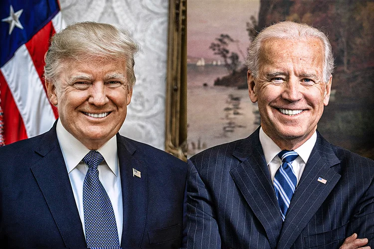 Biden lidera com 51% das intenções de voto, enquanto Trump aparece com 46% (Bússola/Reprodução)