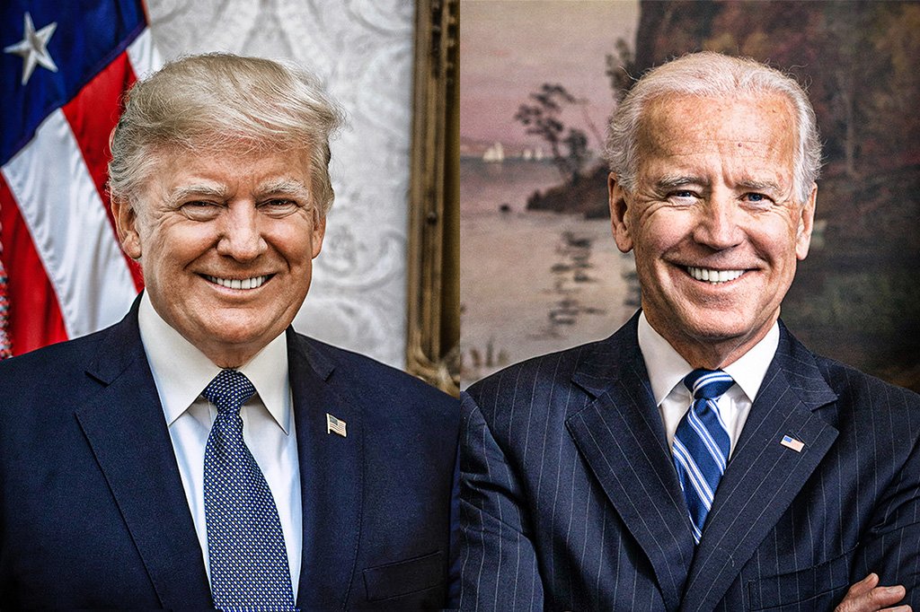 Donald Trump x Joe Biden (Bússola/Reprodução)