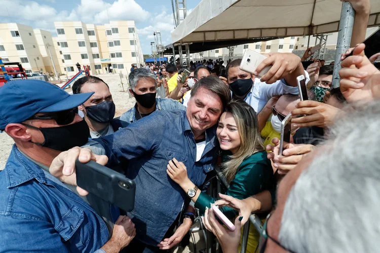 Bolsonaro: o presidente foi recebido por apoiadores em Mossoró (RN). (Alan Santos/PR/Flickr)