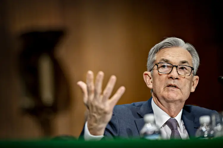 Powell: o presidente do Federal Reserve afirmou que é difícil prever as configurações do sistema financeiro daqui a uma década (Andrew Harrer/Getty Images)