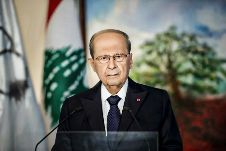 Michel Aoun: Presidente libanês fez estas declarações às vésperas da visita de Emmanuel Macron, que já tinha se declarado favorável a profundas reformas no país do Oriente Médio (Agência Fotográfica Libanesa/AFP)