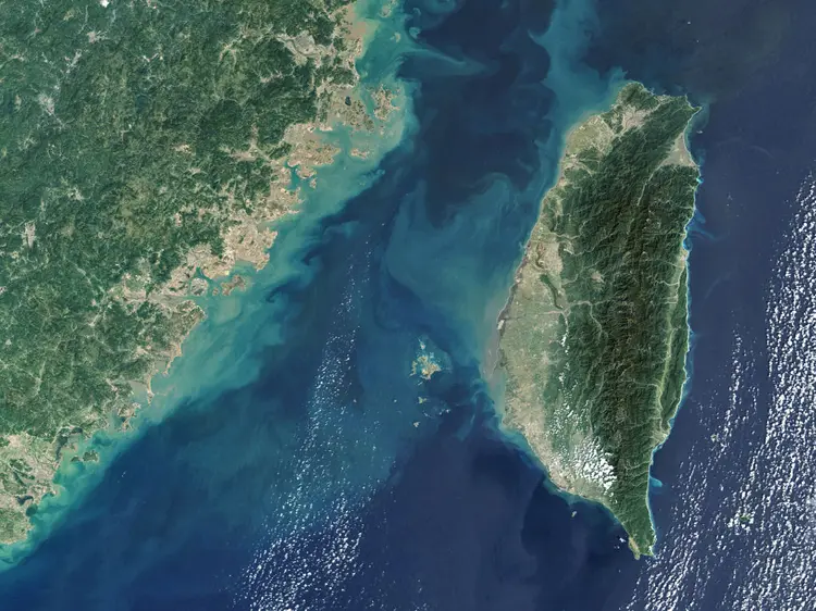 Estreito de Taiwan: faixa entre a ilha e a China é palco de desavenças geopolíticas (Gallo Images / Orbital Horizon/Copernicus Sentinel Data 2019/Getty Images)