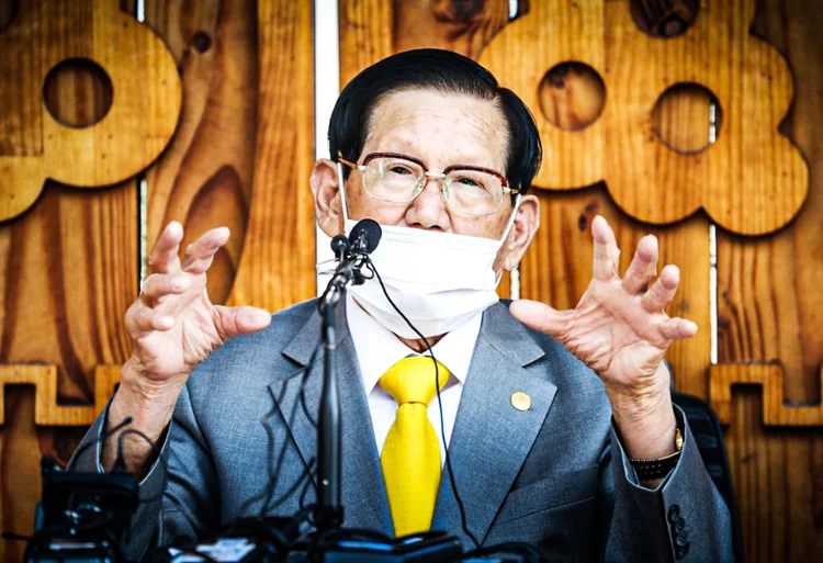 Lee Man-hee: líder religioso foi preso na Coreia do Sul (AFP/AFP)