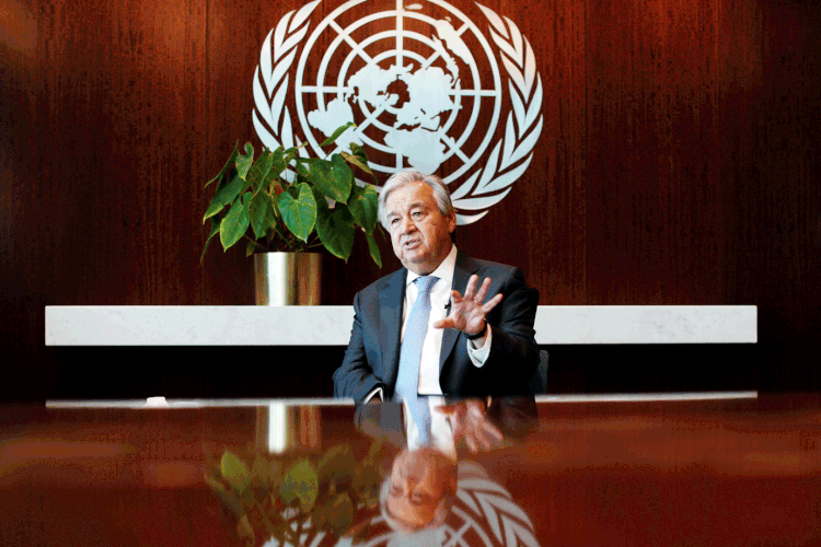 Antonio Guterres: chefe da ONU disse que a pandemia pode ser superada com uma liderança responsável, cooperação e ciência (Mike Segar/Reuters)