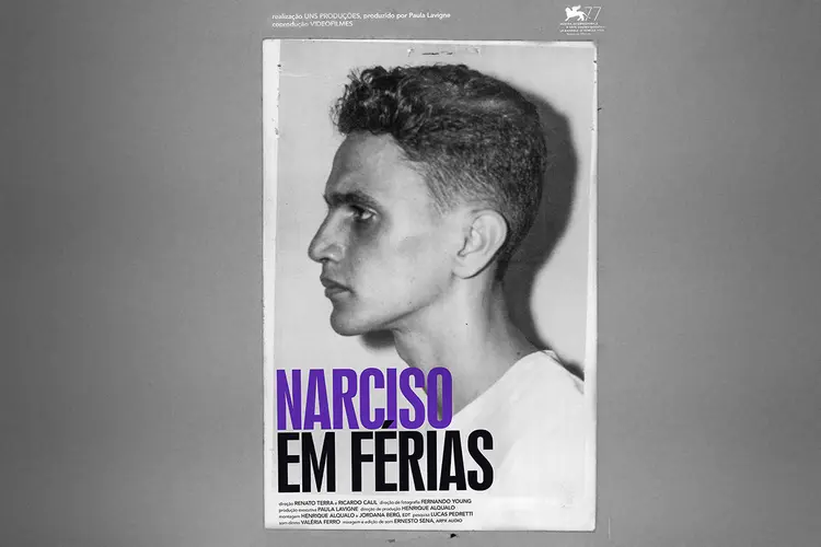 Cartaz do filme Narciso em Férias: retrato de Caetano feito na prisão (Divulgação/Divulgação)