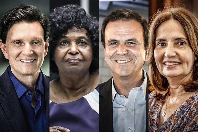 Marcelo Crivella, Benedita da Silva, Eduardo Paes e Martha Rocha são os principais candidatos à prefeitura do Rio. (Montagem/Divulgação)